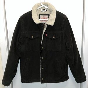 Levi’s Olive Corduroy Sherpa-Lined Trucker Jacket - Men’s Small